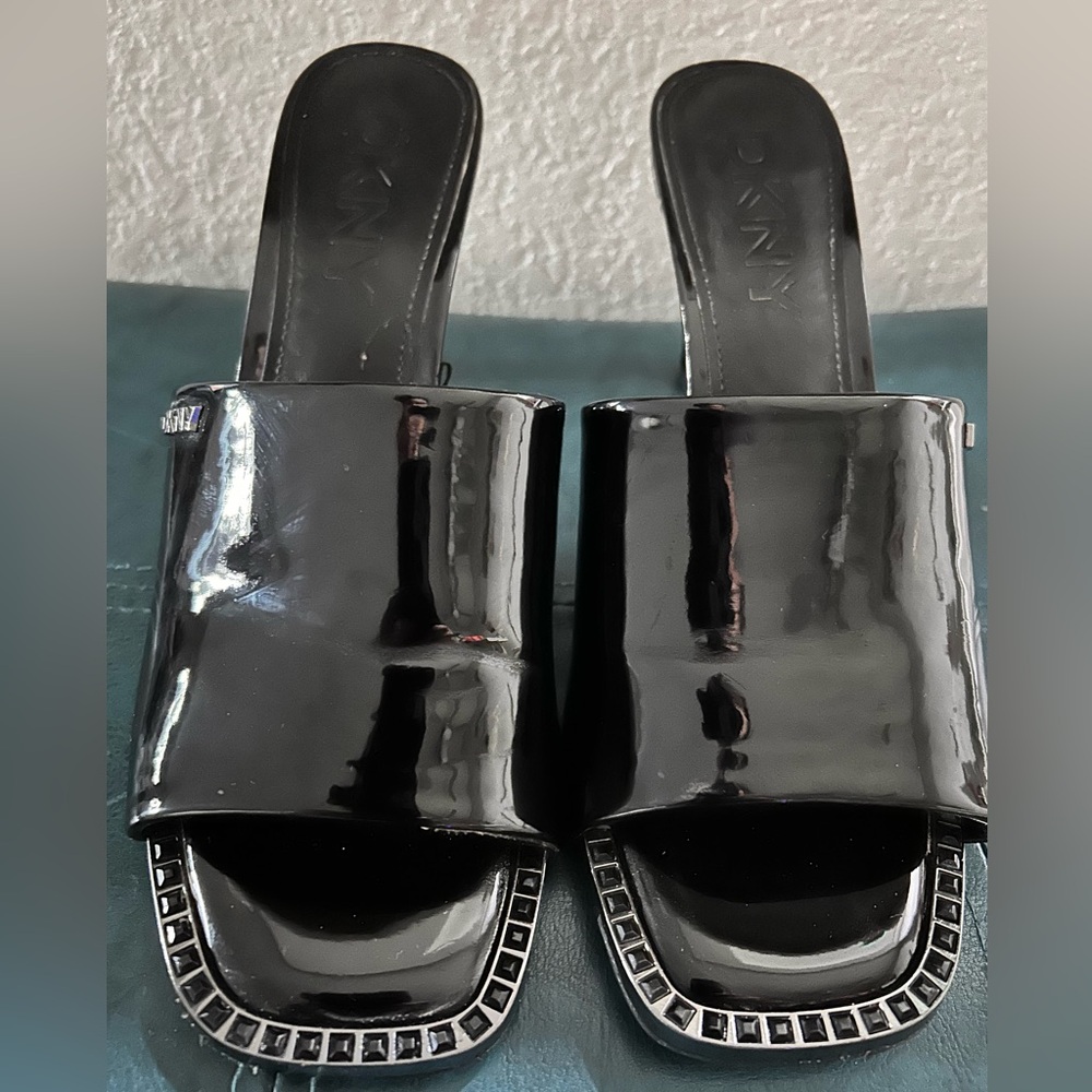 DKNY  Black Patent Women's Mules